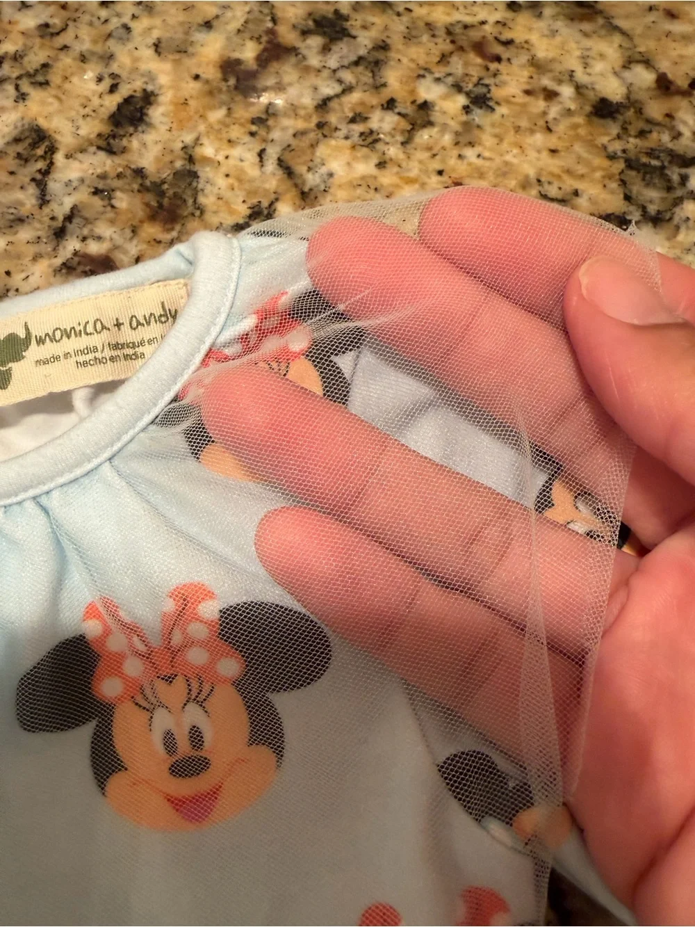 Monica + Andy Minnie & Mickey Light Blue Tulle Kids Dress | 3-6 months